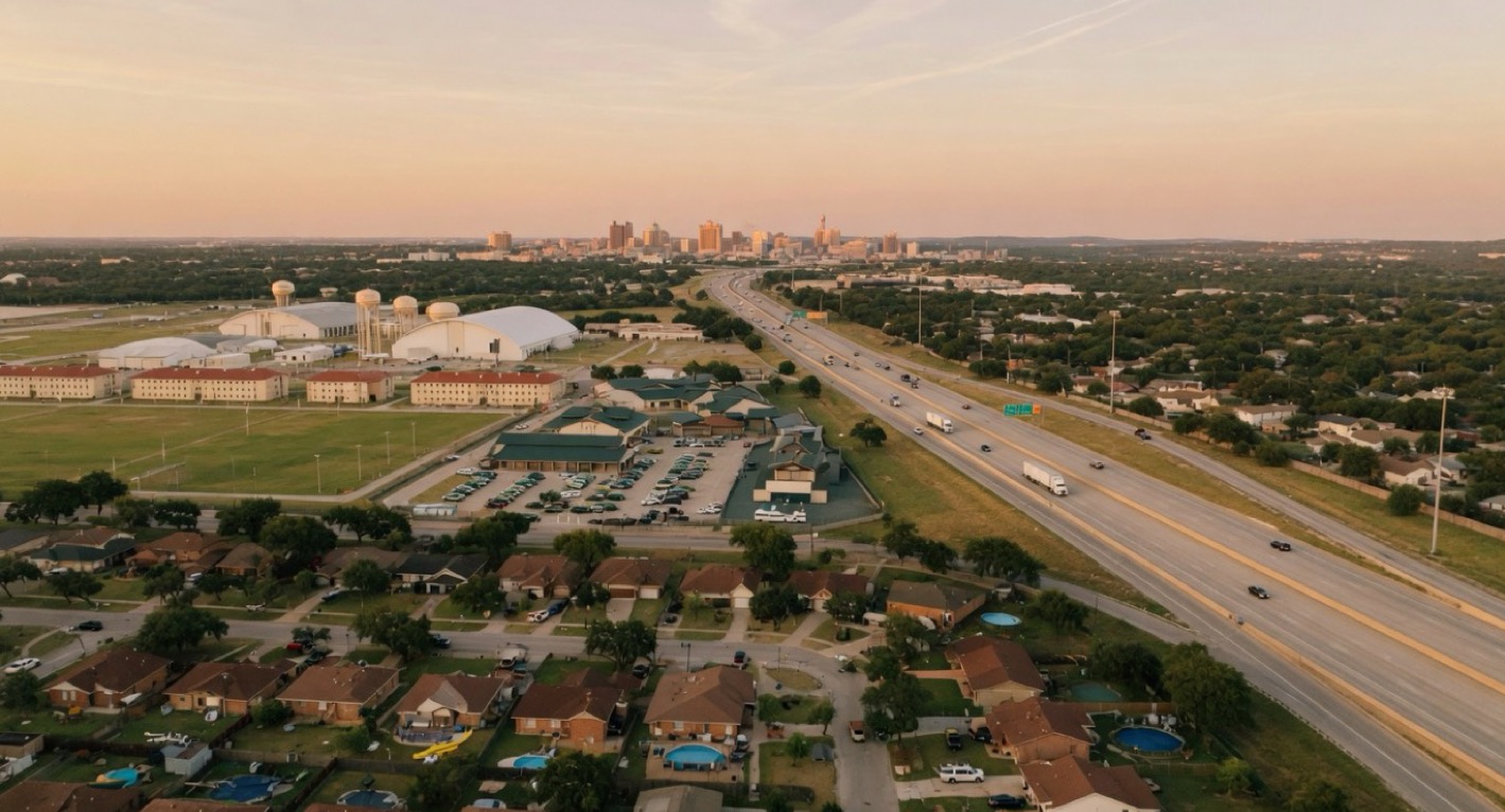 Northeast San Antonio and Randolph-area neighborhood corridor for Velvet Realty Group guidance